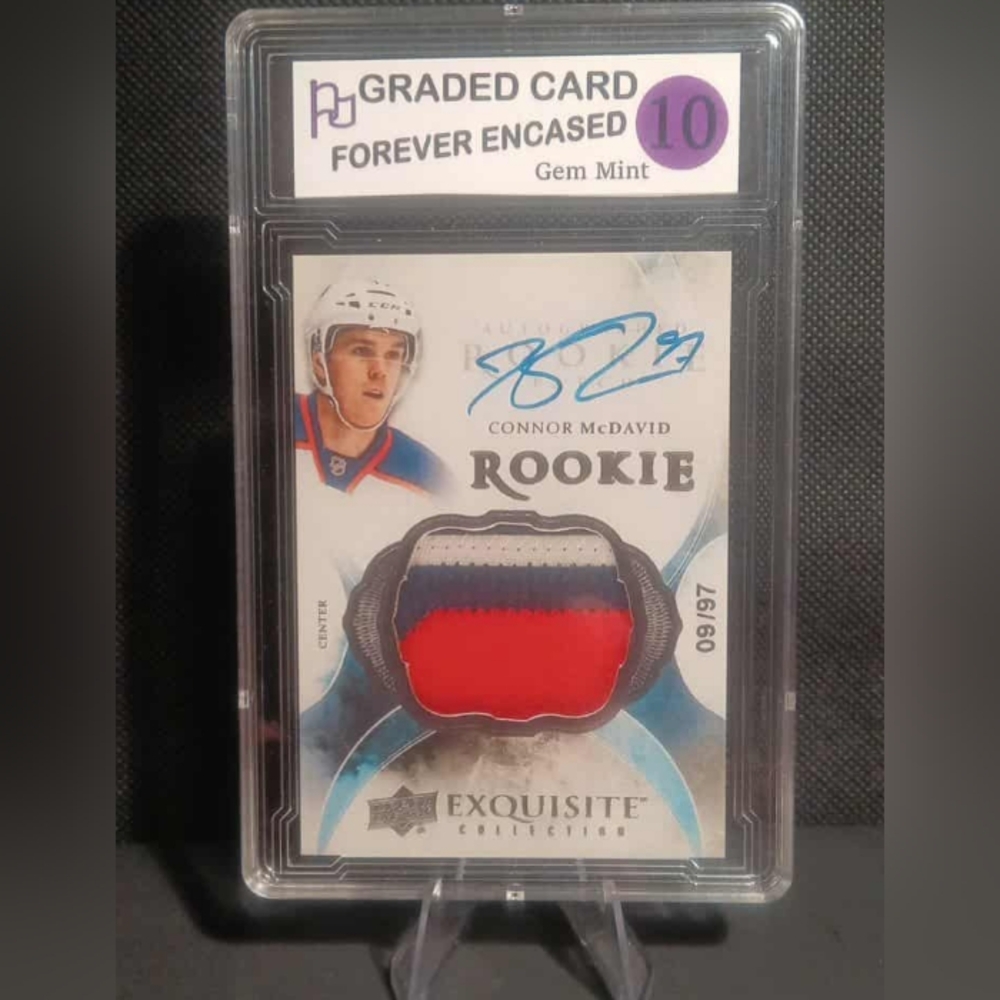 CONNOR MCDAVID 2015-16 Exquisite Upper Deck RC PATCH AUTO 09/87 GEM-MT *RP*